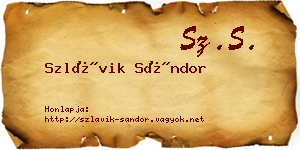 Szlávik Sándor névjegykártya