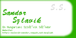 sandor szlavik business card